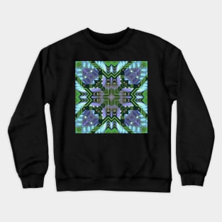 Circuitboard fire Kaleidoscope Pattern (Seamless) 17 Crewneck Sweatshirt